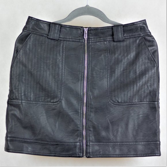 Dresses 8 Us 4 Eur Black Leather Skirt Poshmark